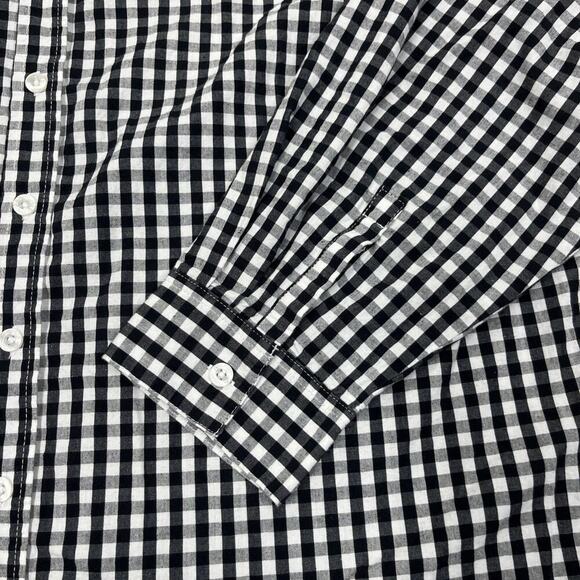 Woman Within Button Up Shirt Sz 2X Gingham Black White Cottagecore Mature - Picture 8 of 13